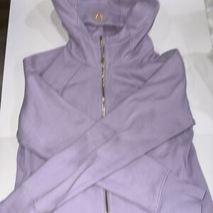 Lululemon Scuba Full Zip Hooded Fleece Hoodie Lilac Ether /Gold Women US12
